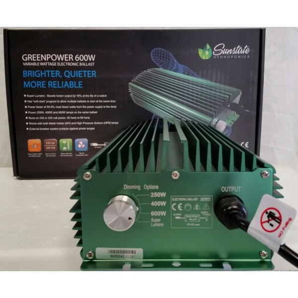 GreenPower 600W Dimmable Electronic Ballast with MH and HPS lamps