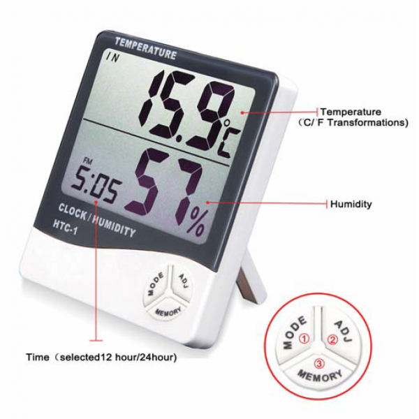 Large Screen Thermo Hygro IN and OUT Temperature probe.