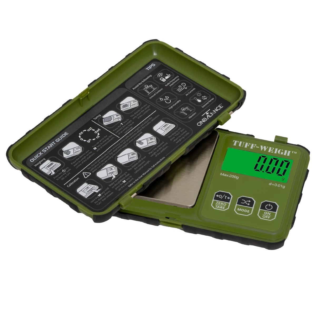On Balance Tuff Weigh Scale TUF-200GN ( 200g x 0.01g ) - GREEN - Image 6