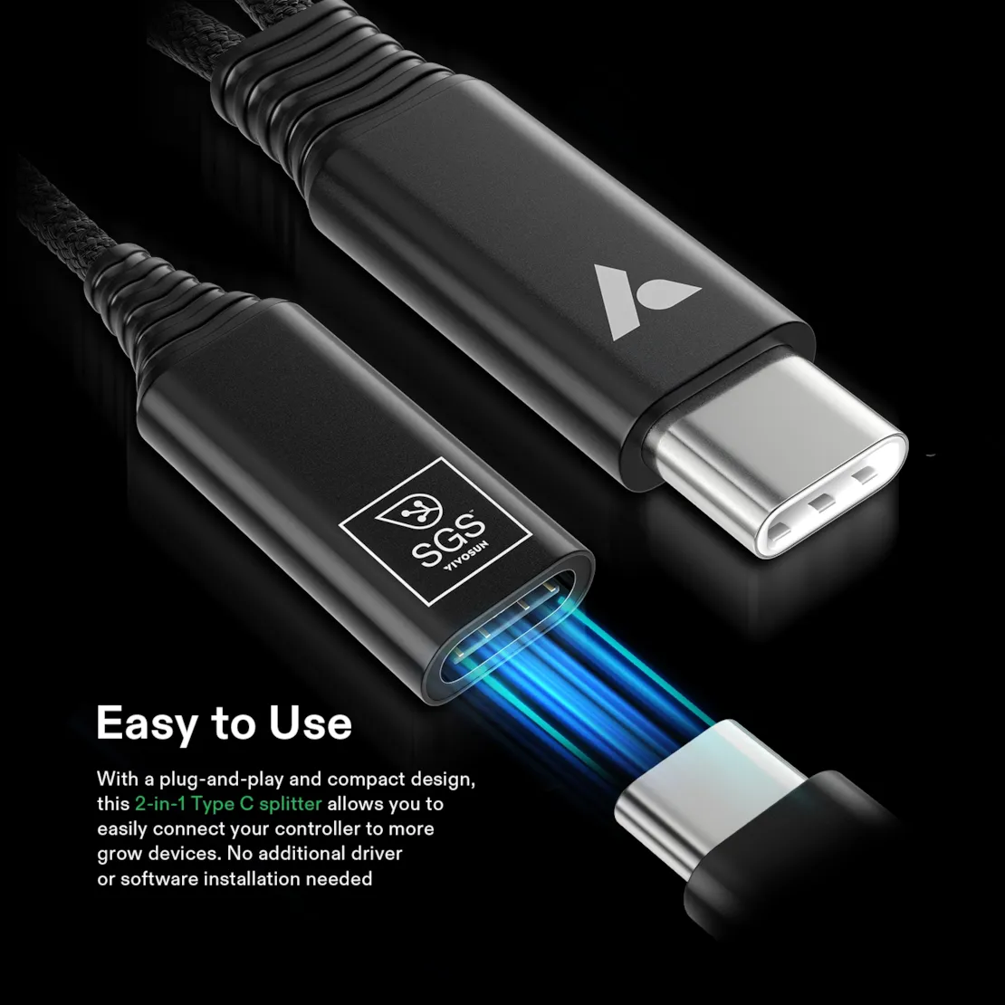 VIVOSUN USB-C SPLITTER FOR GROWHUB CONTROLLER E42A - Image 4