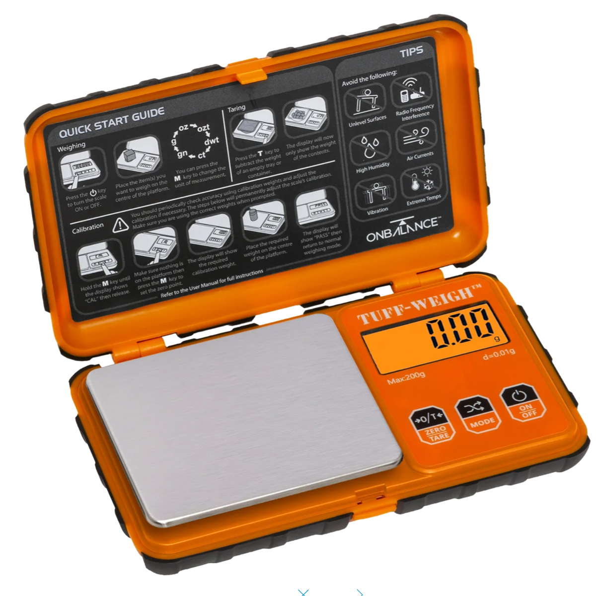 On Balance Tuff Weigh Scale TF-200 ( 200g x 0.01g ) - ORANGE - Image 3