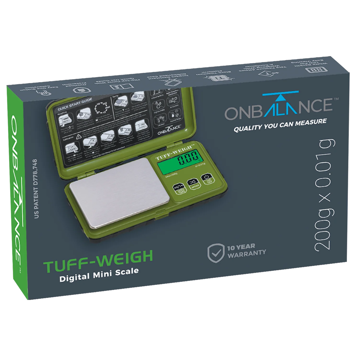 On Balance Tuff Weigh Scale TUF-200GN ( 200g x 0.01g ) - GREEN - Image 5