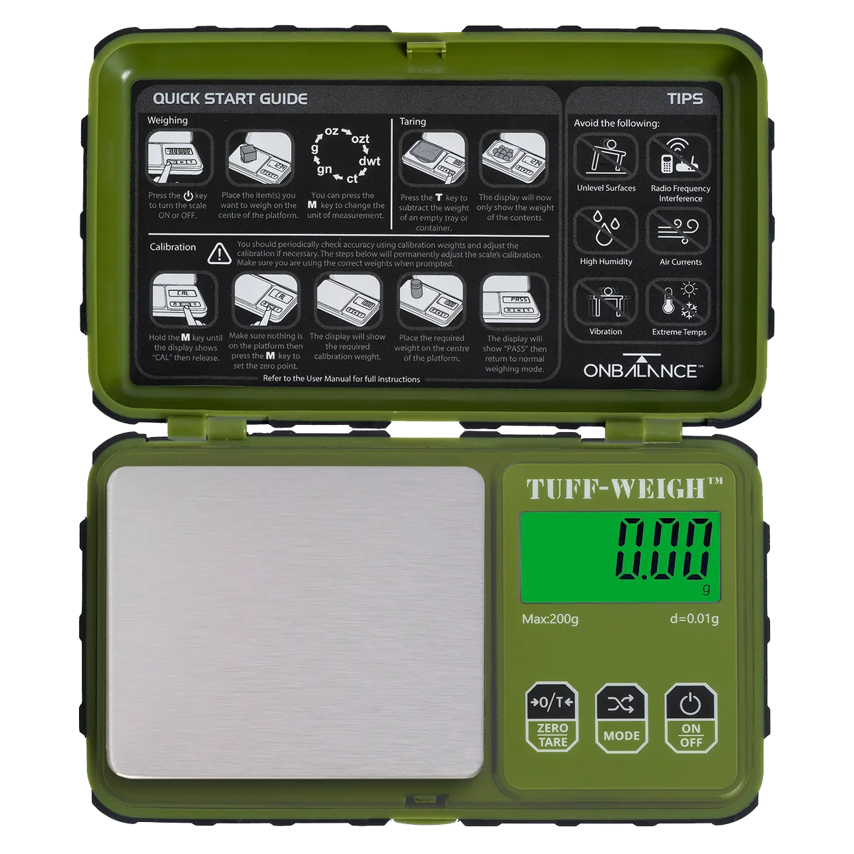 On Balance Tuff Weigh Scale TUF-200GN ( 200g x 0.01g ) - GREEN - Image 4