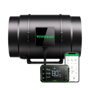 VIVOSUN AEROZESH S8 INLINE FAN 8" COMES WITH E42A TEMP AND HUMIDITY WIFI CONTROLLER