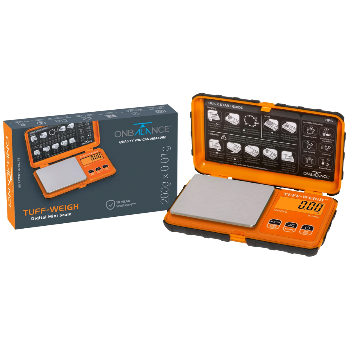 On Balance Tuff Weigh Scale TF-200 ( 200g x 0.01g ) - ORANGE