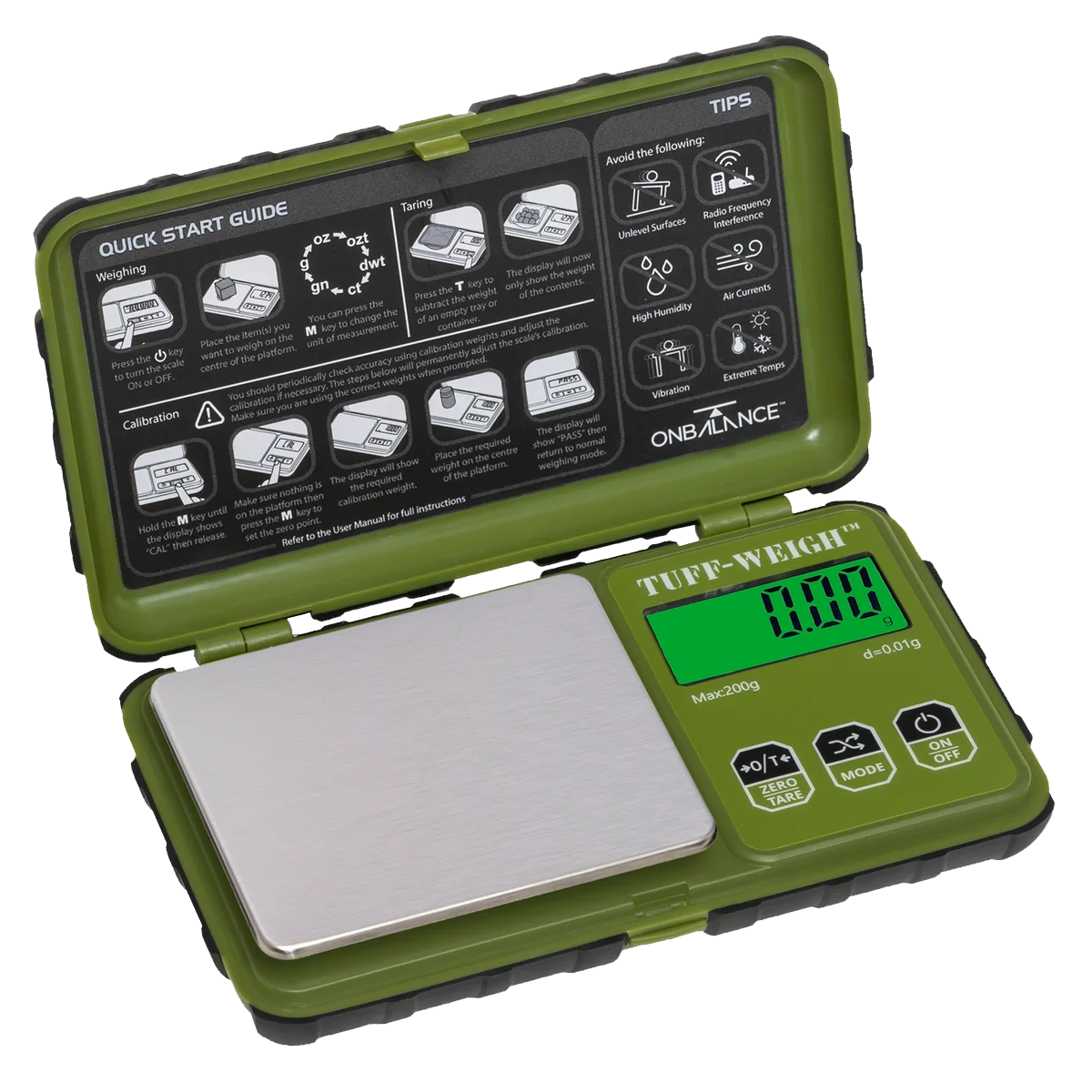 On Balance Tuff Weigh Scale TUF-200GN ( 200g x 0.01g ) - GREEN - Image 3