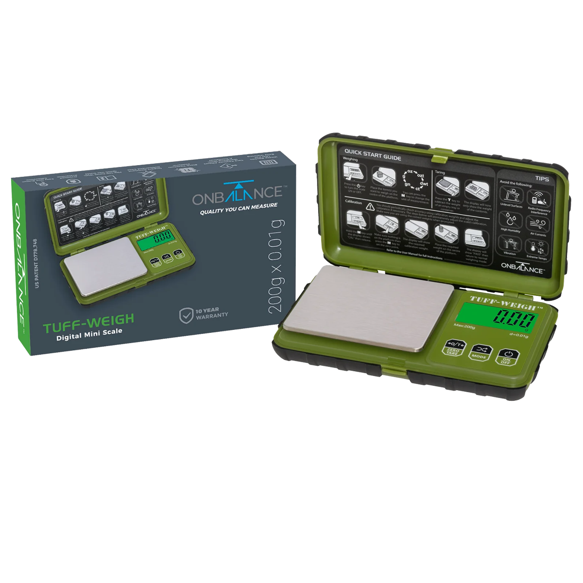 On Balance Tuff Weigh Scale TUF-200GN ( 200g x 0.01g ) - GREEN