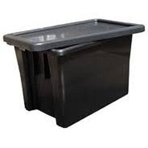 STACK & NEST CRATE BLACK TANK 68 LITRE 645 X 413 X 397MM HIGH