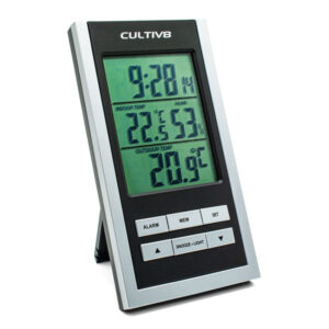 THERMOMETER / HYGROMETER + CLOCK IN / OUTDOOR (CULTIV8)