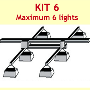 JUPITER 2 LIGHT 3 MTR RAIL 2 - 6 LAMPS 2 X BARS + P/ROD - KIT- 6 (DELAY)