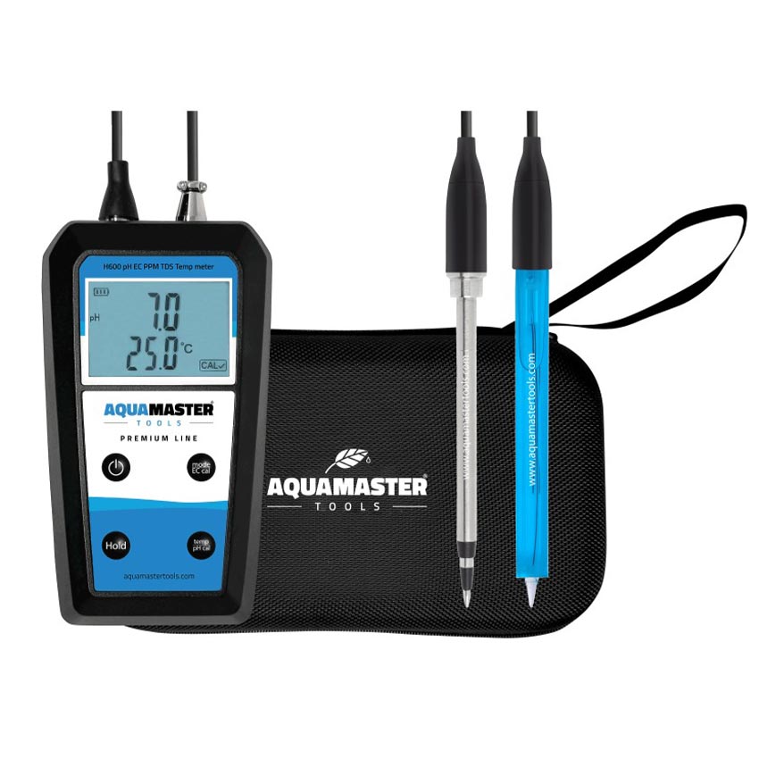 AQUAMASTER H600 PRO SUBSTRATE PH - EC - PPM - TDS - TEMP HANDHELD INC CASE