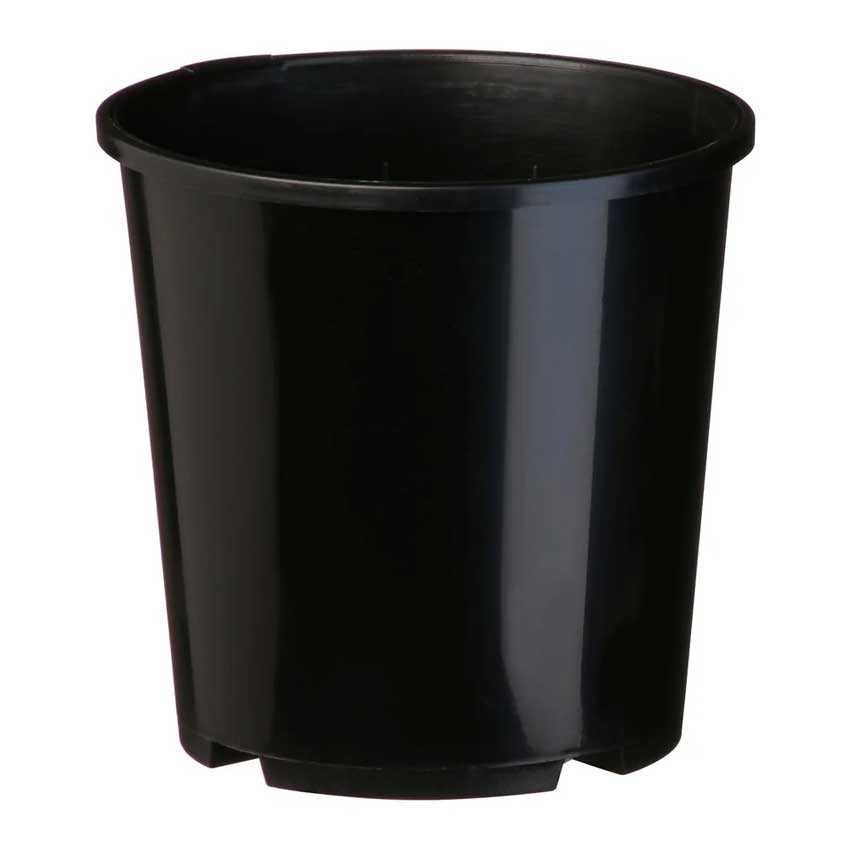 150MM STANDARD BLACK POT WITH HOLE 1.9 LITRE