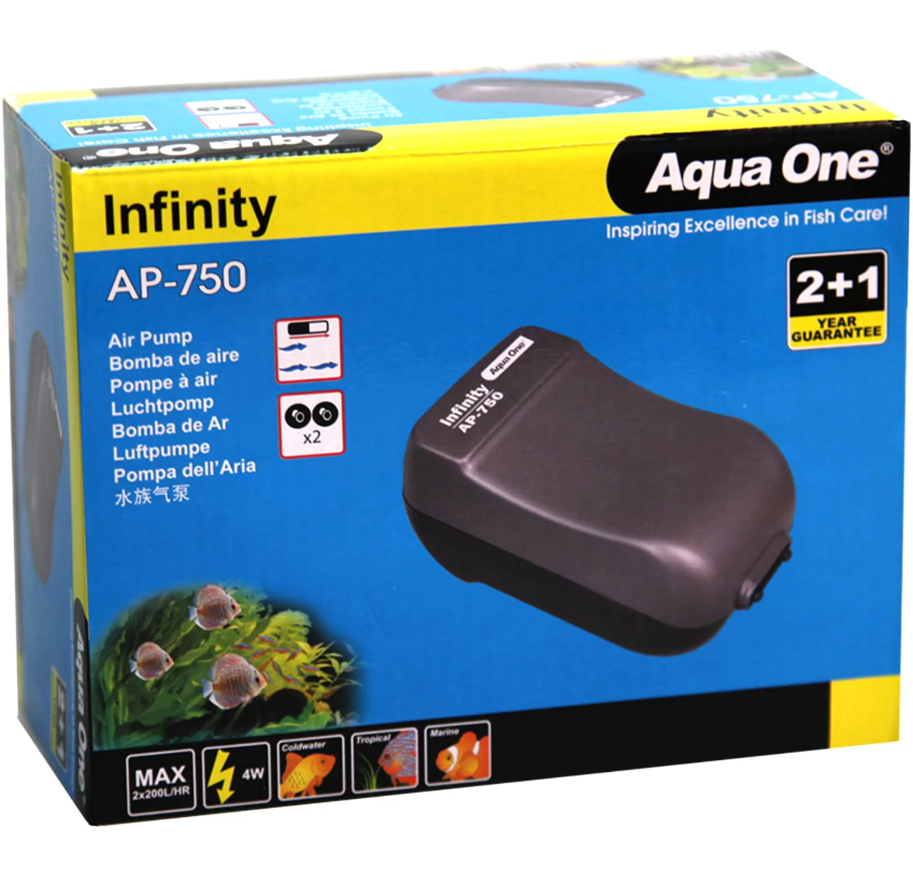 INFINITY AP-750 AIR PUMP TWIN 2 X 200LH WITH AIRLINE KIT