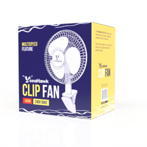 WALL ADJUSTABLE SEA-HAWK FAN 6 INCH 150MM 2 SPEED CLIP 20W